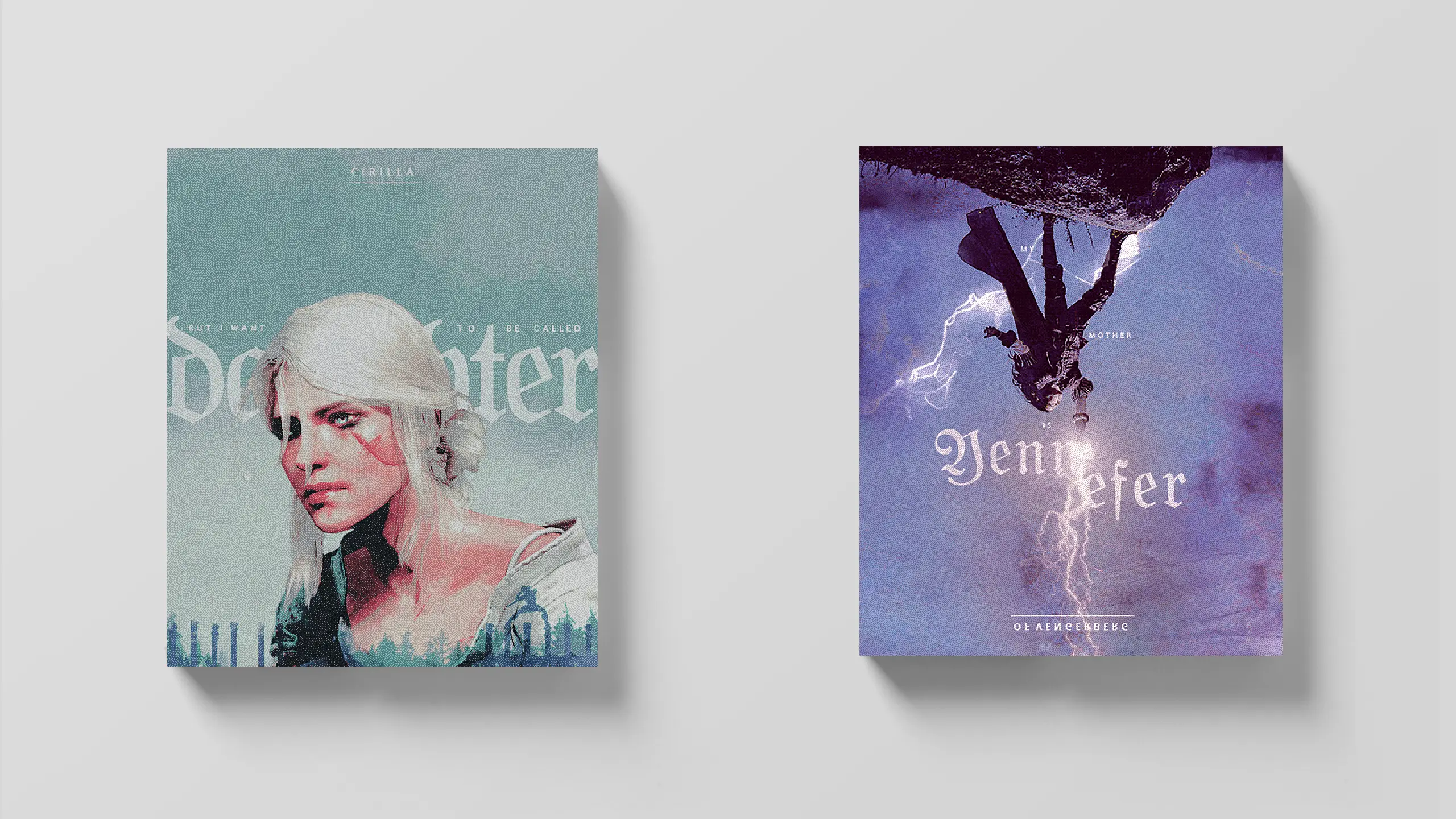 Posters based on characters from the videogame The Witcher